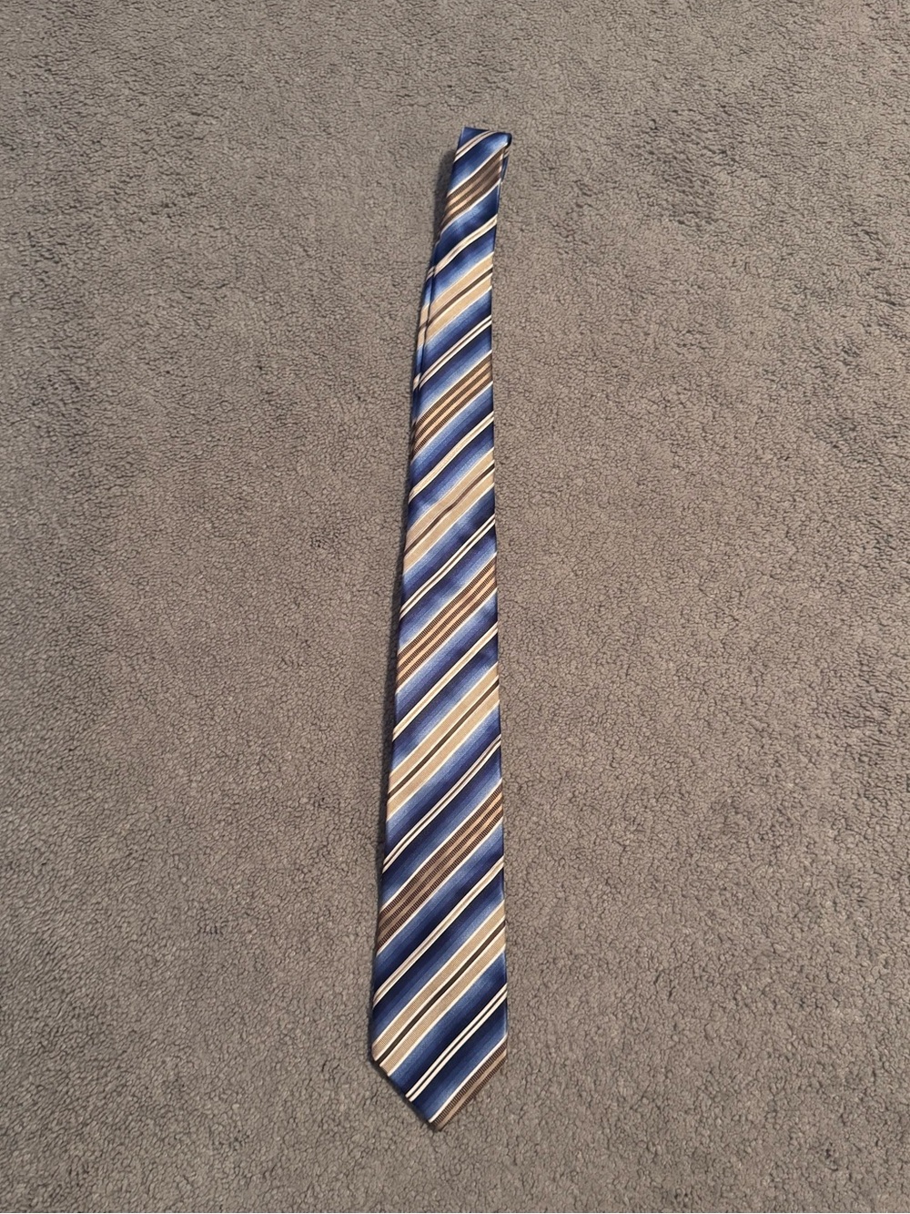 Blue and Gold Bocara Striped Tie